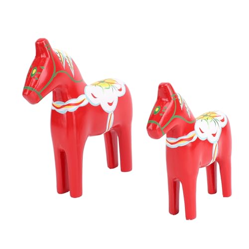 Schwedische Hölzerne Pferdskulpturen, Dekorative Feine Handwerkskunst Anti -Fidding Dalecarlian Horse, die ästhetisch Elegant für die Party Sind (Rot) von Jiawu