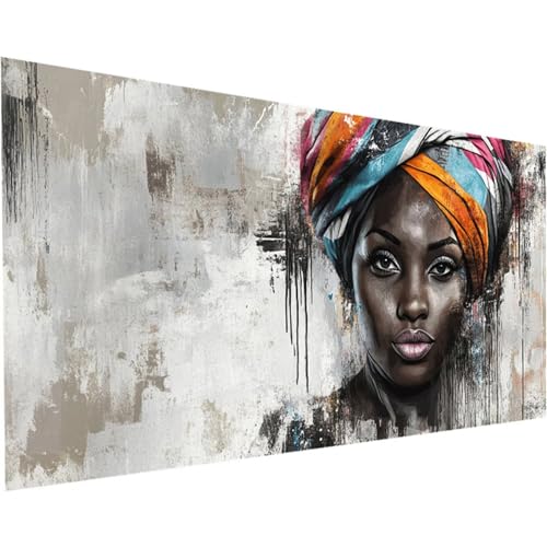 Diamond Painting Erwachsene Afrika Diamond Painting XXL 100x200cm Full Drill Mädchen Diamant Painting Bilder Perlen Bilder Malerei Mosaikherstellung, für Home Office Wand Dekor Geschenke Mädchen K-151 von Jiaxaong