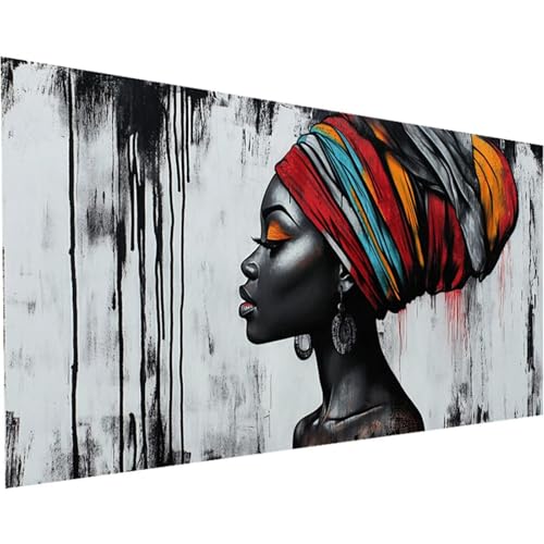 Diamond Painting Erwachsene Afrika Diamond Painting XXL 100x200cm Full Drill Mädchen Diamant Painting Bilder Perlen Bilder Malerei Mosaikherstellung, für Home Office Wand Dekor Geschenke Mädchen K-150 von Jiaxaong