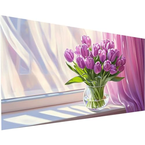 Diamond Painting Erwachsene Blume Diamond Painting XXL 100x200cm Full Drill Tulpe Diamant Painting Bilder Perlen Bilder Malerei Mosaikherstellung, für Home Office Wand Dekor Geschenke Mädchen K-160 von Jiaxaong