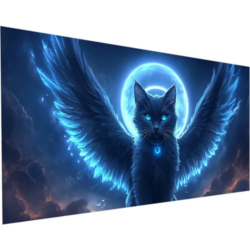 Diamond Painting Erwachsene Katze Diamond Painting XXL 40x80cm Full Drill DIY Mond Diamant Painting Bilder Perlen Bilder Malerei Mosaikherstellung, für Home Office Wand Dekor Geschenke Mädchen K-146 von Jiaxaong