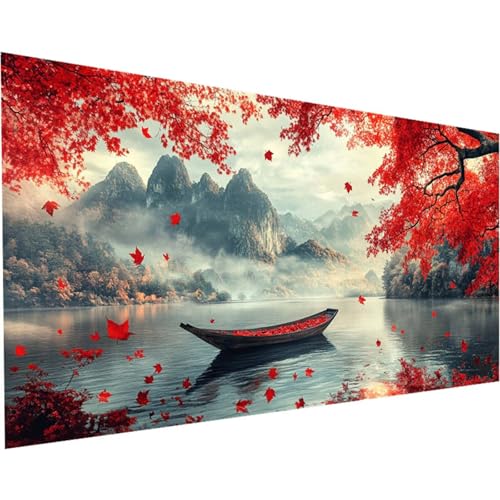 Diamond Painting Erwachsene Landschaft Diamond Painting XXL 100x200cm Full Drill Boot Diamant Painting Bilder Perlen Bilder Malerei Mosaikherstellung, Home Office Wand Dekor Geschenke Mädchen K-156 von Jiaxaong