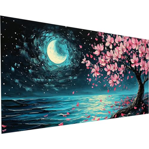 Diamond Painting Erwachsene Mond Diamond Painting XXL 100x200cm Full Drill DIY Baum Diamant Painting Bilder Perlen Bilder Malerei Mosaikherstellung, für Home Office Wand Dekor Geschenke Mädchen K-152 von Jiaxaong