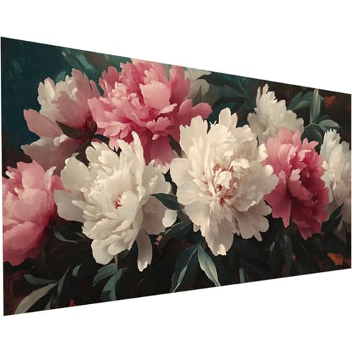 Diamond Painting Erwachsene Rosa Diamond Painting XXL 100x200cm Full Drill Pfingstrose Diamant Painting Bilder Perlen Bilder Malerei Mosaikherstellung, Home Office Wand Dekor Geschenke Mädchen K-159 von Jiaxaong