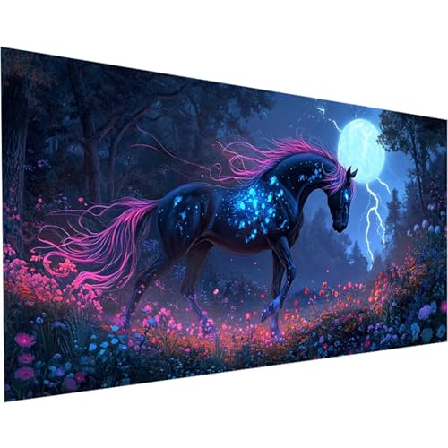 Diamond Painting Erwachsene Tier Diamond Painting XXL 100x200cm Full Drill DIY Horse Diamant Painting Bilder Perlen Bilder Malerei Mosaikherstellung, für Home Office Wand Dekor Geschenke Mädchen K-142 von Jiaxaong