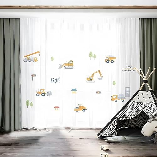 JieRong Fabric Durchsichtige Voile-Vorhänge – 2 Stück Cartoon-Schlafzimmer-Vorhänge für Kinderzimmer – für Jungen- und Mädchenzimmer, Heimdekoration (150 x 180 cm, C) von JieRong Fabric