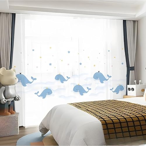 JieRong Fabric Durchsichtige Voile-Vorhänge – 2 Stück Cartoon-Schlafzimmer-Vorhänge für Kinderzimmer – für Jungen- und Mädchenzimmer, Heimdekoration (150 x 200 cm, A) von JieRong Fabric