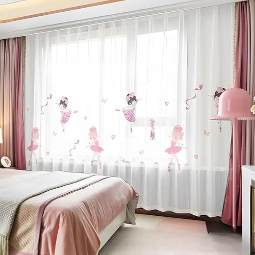 JieRong Fabric Durchsichtige Voile-Vorhänge – 2 Stück Cartoon-Schlafzimmer-Vorhänge für Kinderzimmer – für Jungen- und Mädchenzimmer, Heimdekoration (150 x 200 cm, D) von JieRong Fabric