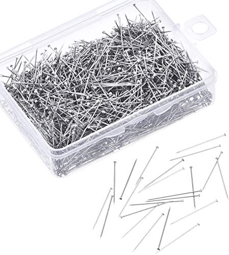 Kopf Pins,300 PCS Nähen Pins Stahl Stecknadeln Nähen mit Kopf Lang Schneidernadeln Nähstifte für Nähen Basteln Schmuckherstellung Handwerk 35 * 5MM von Jieddey