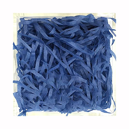 Jieddey Papier Füllmaterial für Geschenkbox,Geschreddertes Papier 100 G Ostergras Raffia Hamper Shreds SeidenPapier zum Verpackungen Füllen Körben Geschenken Blau von Jieddey