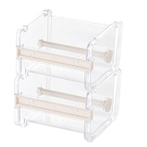 Washi Tape Abroller,2 PCS Transparenter Washi Klebeband Abroller Acryl Washi Tape Spender Rollenbandhalter Organizer Desktop Abdeckband für Büros Schulen von Jieddey