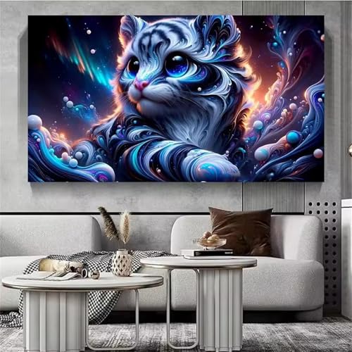 5D Diamond Painting Erwachsene Anime Großes XXL 100x210cm Diamant Painting Bilder Süßer Tiger Diamond Art Erwachsene Full DIY Vierkant Diamant Malerei Stickerei Kreuzstich Bilder Home Wand Dekor von Jiian