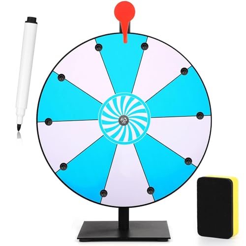 Glücksrad Zum Drehen, 12 Zoll Glücksrad Spielzeug Mit Radiergummi Und Markierstift Glücksrad Zum Drehen 10 Slots Tischpreisträger Tabletop Spinningss Prize Wheel Rutschroulette-Rad des Glücksspiels von Jiimhte