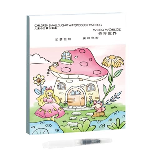 Jiimhte Aquarell-Malbuch, Aquarellbuch - Buntes Cartoon-Malbuch, Aquarell-Zeichenbuch-Set - Skizzenbuch für Kinder und Erwachsene, Kunstdruckpapier zum Zeichnen und Malen von Jiimhte