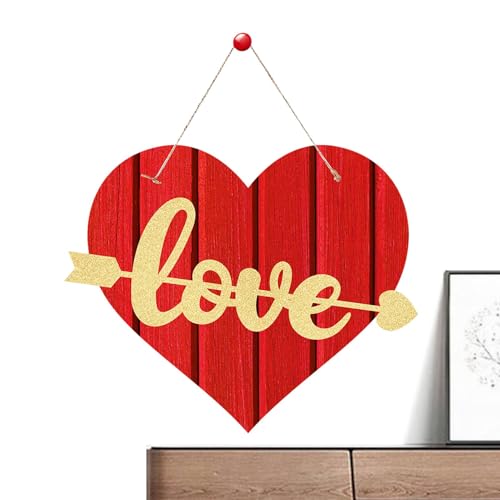 Jiimhte Valentinstag-Türschild, Valentinstag-Türhänger - Herz Willkommensschild Happy Valentines Day Rotes Herzschild,ativer Herz-Türhänger, Papier-Haustürschild, Valentinstag-Hängeschild für Zuhause von Jiimhte