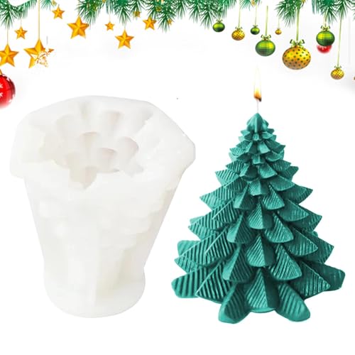 Jiimhte Weihnachtsbaum-Gießform | 3D-Baumförmige Kerzen-Bastelform | Silikonform für Bastelarbeiten, Harzherstellung für Kerzen, Seife von Jiimhte