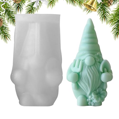 Jiimhte Weihnachtskerzenform Weihnachtsmann – Weihnachtswichtel, 3D-Silikonformen, Zwerge, Epoxidharz-Form, gesichtslose Puppe, Harzgussform für Weihnachten, Ostern von Jiimhte