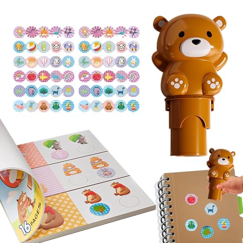 Sticker Aufkleberstempel Und Aktivitätenblock 400 Aufkleber Kinder-Stempel Kinder-Aufkleber-Stempel-Set Aktivität-Bastelspielzeug Sammlerfigur Kunst Und Handwerk von Jiimhte