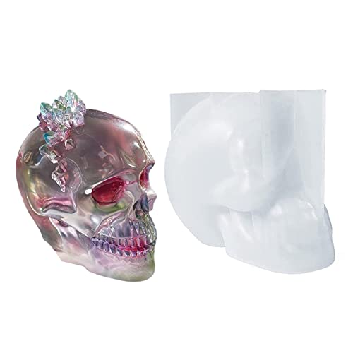 3 Stück Silikon-Totenkopf-Formen für Harz – Halloween-Kerzenform | 3D-Totenkopf-Formen für Epoxidharz, Gießkunst, Kerzenherstellung, Halloween-Dekoration Jildouf von Jildouf