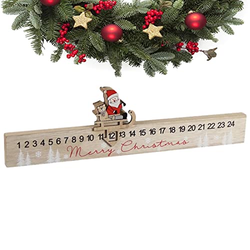 Jildouf Holz Weihnachten Countdown Kalender, Weihnachten Holzkalender Slide to Countdown, Urlaub Dekorative Ornamente Weihnachtselemente für Ihr Zuhause von Jildouf