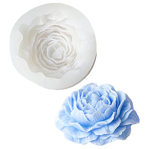 Jildouf Pfingstrosen-Kerzenformen aus Silikon – große Blumenform, Fondant-Blumenform für Zuckerpaste, Silikon-Blumenform, Farnblätter, Blumenkuchenform, Blumenform, Schokoladenform für selbstgemachte von Jildouf