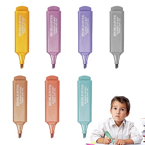 Jildouf Textmarker-Stifte – Set mit 8 Pastellfarben, Textmarker, Augenschutz, Keilspitze, Marker für Tagebuch, Hervorhebung, Planer, Notizen, Schulbedarf von Jildouf