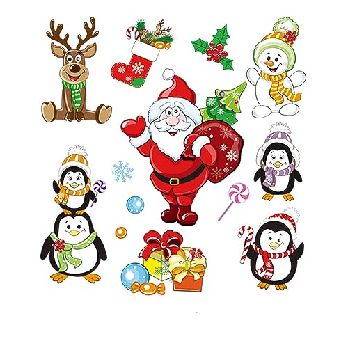 Jilibaba Weihnachts-Aufnäher zum Aufbügeln, Pinguin-Wärmeübertragungsflicken, Applikationen, Aufkleber für DIY, Hut, T-Shirt, Jeans, Zubehör, S von Jilibaba