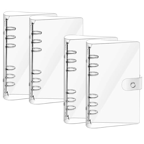 Jimkply 2 Stück Ringbuch A6 A5, Transparente Ringbuchhülle, Ringbuch a6 Nachfüllbar, Ring Binder A6 A5, Dokumentenschutz Ringbuch, Wasserdicht Ringbuch Ordner für Büro, Schule, Zuhause (A5) von Jimklpy