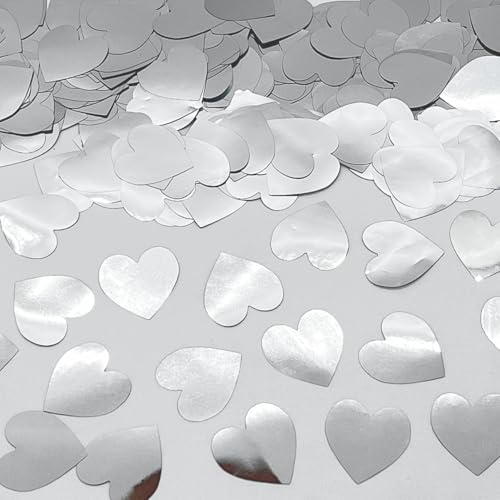 Confetti BalloonTHINS Metallic Hearts 2,5 cm Silber – 28,3 g Beutel (28,3 g) von Jimmy Jem's