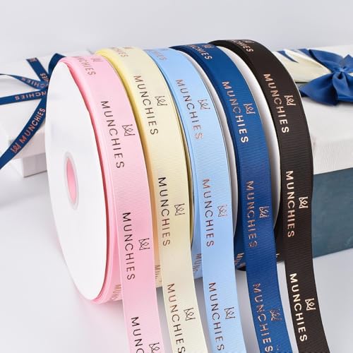 Personalisiertes Satinband mit Logo-Druckband für Hochzeit, Strohhüte, Babyparty und Blumen, DIY-Armband (45,7 m Druck) von JinFu dian