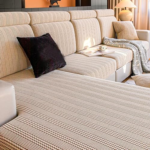 JinZao Sofa Sitzkissenbezug Stretch,Einfarbiger Polyester-Jacquardstoff,Sofa Überzug Stretch 3 Sitzer L Form,Wohnzimmer Sofa Sitzbezug Möbelbezug rutschfest,Mit Elastischem Boden(B,Headrest Cover S) von JinZao