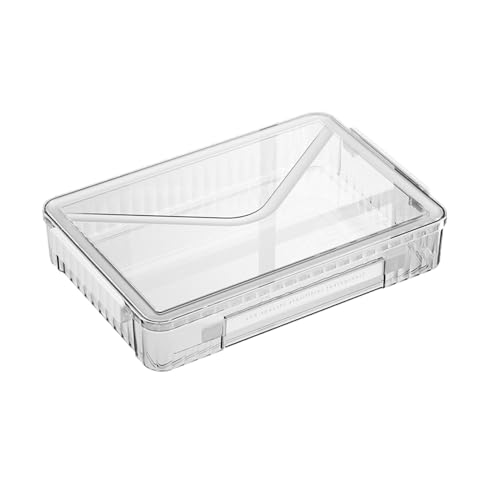 Jingmiger Transparente Aktenbox,Transparente Aktenbox - Dokumentenschutz - Stapelbarer Aktenbox-Organizer mit Deckel und Griff für die Sammlung von Dokumenten auf dem Schreibtisch von Jingmiger