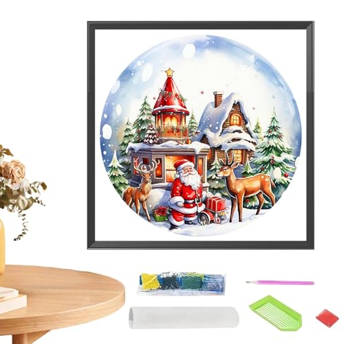 Jingmiger Weihnachts-5D-Malset, handgefertigtes 5D-Kunst-Malset | Weihnachts-5D-Malset | Bastel-Malsets mit klaren Mustern für Thanksgiving, Ostern, Neujahr, Geburtstag, Weihnachten von Jingmiger