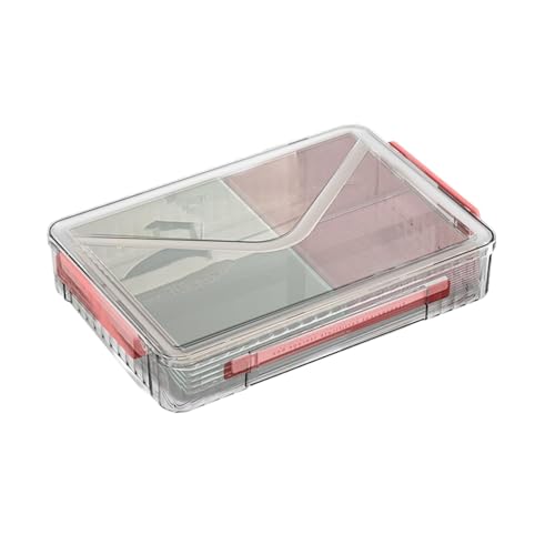 Klare Aktenbox mit Deckel, transparente Aktenaufbewahrungsbox,Schreibtisch-Papier-Organizer - Aktenbox, stapelbarer Aktenorganisator mit Deckel und Griff, Aktenhalter, Aufbewahrungsbehälter für die Sc von Jingmiger