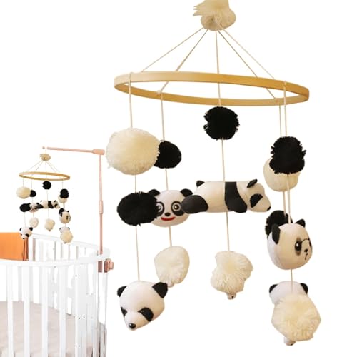 Mobile für Kinderbett, Windspiele für Kinderbett | Beruhigende Bettglocke | Buntes Autositz-Mobile für Babys, Panda, Astronauten-Design für Kinderzimmer-Dekoration, und Mädchen von Jingmiger