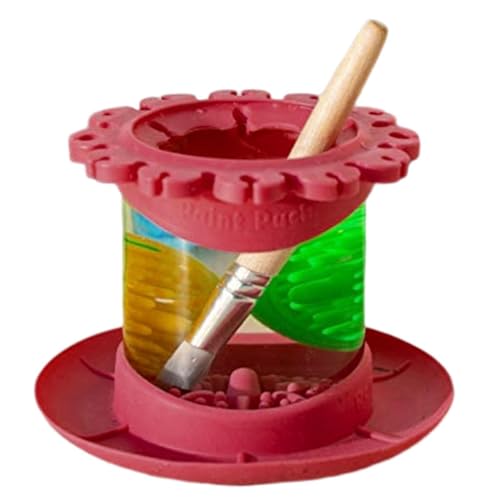 Pinselreiniger ausspülen, Pinselhalter Cleaner Cup - Silikon Runde Pinsel aus Spülenbecher,Erwachsene und Kinder Aquarell- und Wasser-Medienreinigungssystem für Wasserbasis für Klassenzimmer von Jingmiger