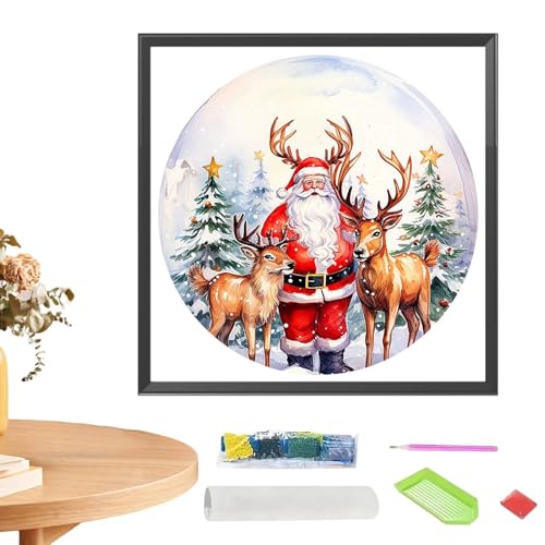 Weihnachts-Kristall-Strass-Malsets, Weihnachts-5D-Malset | Kristall-Strass-Kunst-Malset | Künstlerisch-ästhetische Weihnachtsdekoration für Ostern, Neujahr, Geburtstag, Weihnachten und Thanksgiving von Jingmiger