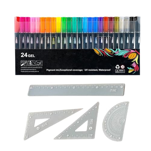 Jingyash Glitzerstift-Zeichenset, Outline-Permanentmarker - Squiggles Schimmermarker-Set - Squiggles Shimmer Zeichenstifte inklusive Lineal für Scrapbook, Ostereier von Jingyash