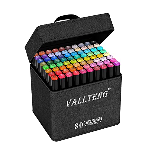 Vallteng 80 Farbige Graffiti Stift Weihnachts DIY Marker Set Twin Tip Textmarker Graffiti Pens für Festival Dekoration Studenten Manga Kunstler Design Drawing Sketch von Vallteng