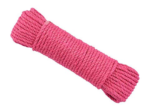 Jingyun Langlebige natürliche Farbe Hanf (6 mm) Seil DIY Dekoration Seil 20 Meter-Pink von Jingyun