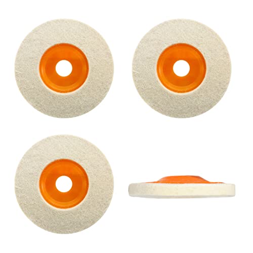 4 Stück Polierscheibe, 125MM Wolle Buffing Polierscheibe Pad, Wolle Polieraufsatz Winkelschleifer, voor Polieren von Glas, Keramik, Kunststoff, Schmuck, Metall, Marmor(Dicke 12 mm) von Jingzhan