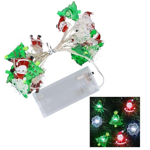 Jinlaili Weihnachten Schneeflocke Lichterketten, 3 Meter 30 LED Batteriebetriebene Lichterketten, Warmweiß Lichterkette Batterie, Weihnachten Deko für Balkon Schlafzimmer Zimmer Weihnachten Party (B) von Jinlaili