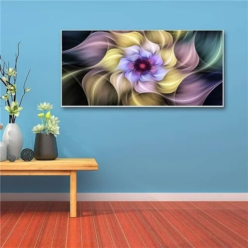 Diamond Painting Erwachsene Abstrakte Blume 5D Diamant Painting Bilder Erwachsene Groß Diamond Painting Set DIY Full Drill Kreuzstich Bilder Diamant Malerei für Wohnzimmer Dekoration Rund,40x80cm von Jinmer