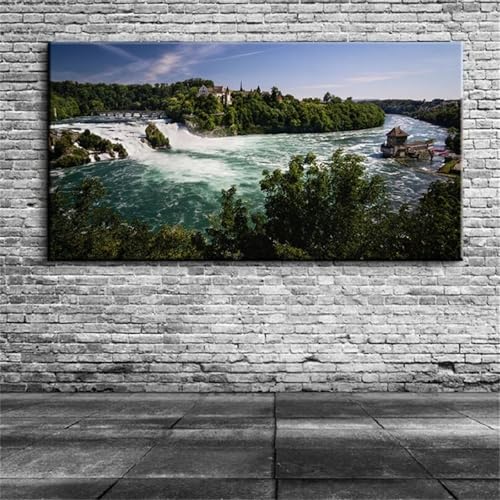 Flusslandschaft Diamond Painting Set,DIY 5D Groß Diamant Painting Bilder Set,Full Square Diamond Art Erwachsene Kristall Stickerei Kreuzstich Kunst Malerei Wand Dekor 30x70cm von Jinmer