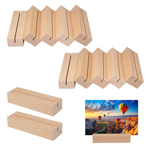 10 Stück Kartenständer Holz,10 x 3 x 2 cm Tischkartenhalter Holz,Menükartenhalter Buchenholz,Postkartenhalter,Holz Kartenhalter,Postkartenhalter,Kartenhalter Tisch für Restaurants,Hochzeiten,Bankette von Jinsion