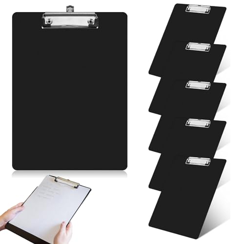 6 Stück Schreibbrett Klemmbrett A4,31x22cm Schreibbrett,Clipboard A4,Klemmbrett A4 Schwarz,Clipboard Set Schreibbrett mit Metallclips Klemmbrett Schwarz Zwischenablage,für Schule,Büro,Menü,Malerei von Jinsion