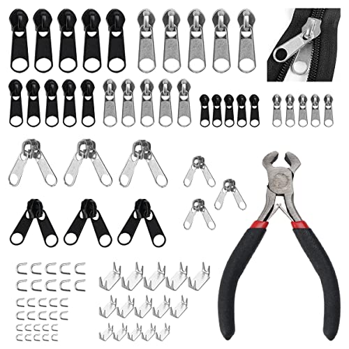 85 Stück Reissverschluss Reparatur Set,Ersatz Zipper für Reißverschluss Reparatur,Reißverschluss Zipper Reparatur Ersatz,Reißverschluss Schieber,Reisverschlußreparatur für Jacken Taschen Zelte Gepäck von Jinsion