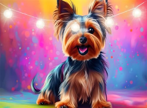 Diamond Painting Erwachsene, Diamond Painting Hund Diamant Paintings Bilder Tier Daiments Paintings Kinder, DIY Mosaik Bastelset Erwachsene 5D Cross Stickerei, fur Aesthetic Room Decor 100x130cm JI-99 von Jinycoon