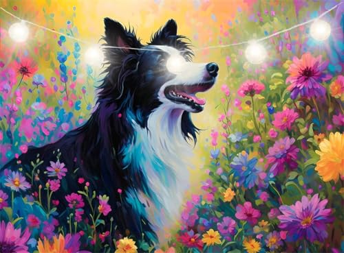 Diamond Painting Erwachsene, Diamond Painting Tier Diamant Paintings Bilder Hund Daiments Paintings Kinder, DIY Mosaik Bastelset Erwachsene 5D Cross Stickerei, fur Aesthetic Room Decor 30x40cm JI-57 von Jinycoon