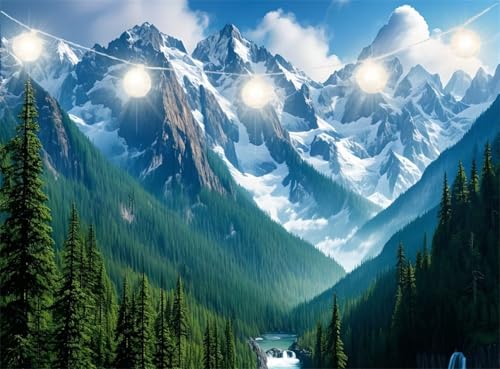 Diamond Painting Kinder Landschaft, Diamant Painting Bilder Alpen Diamond Paintings Set, Daiments Paintings Erwachsene, DIY Crystal Art Pictures Embroidery Cross Stitch, Home Wall Decor 30x40cm JI-84 von Jinycoon